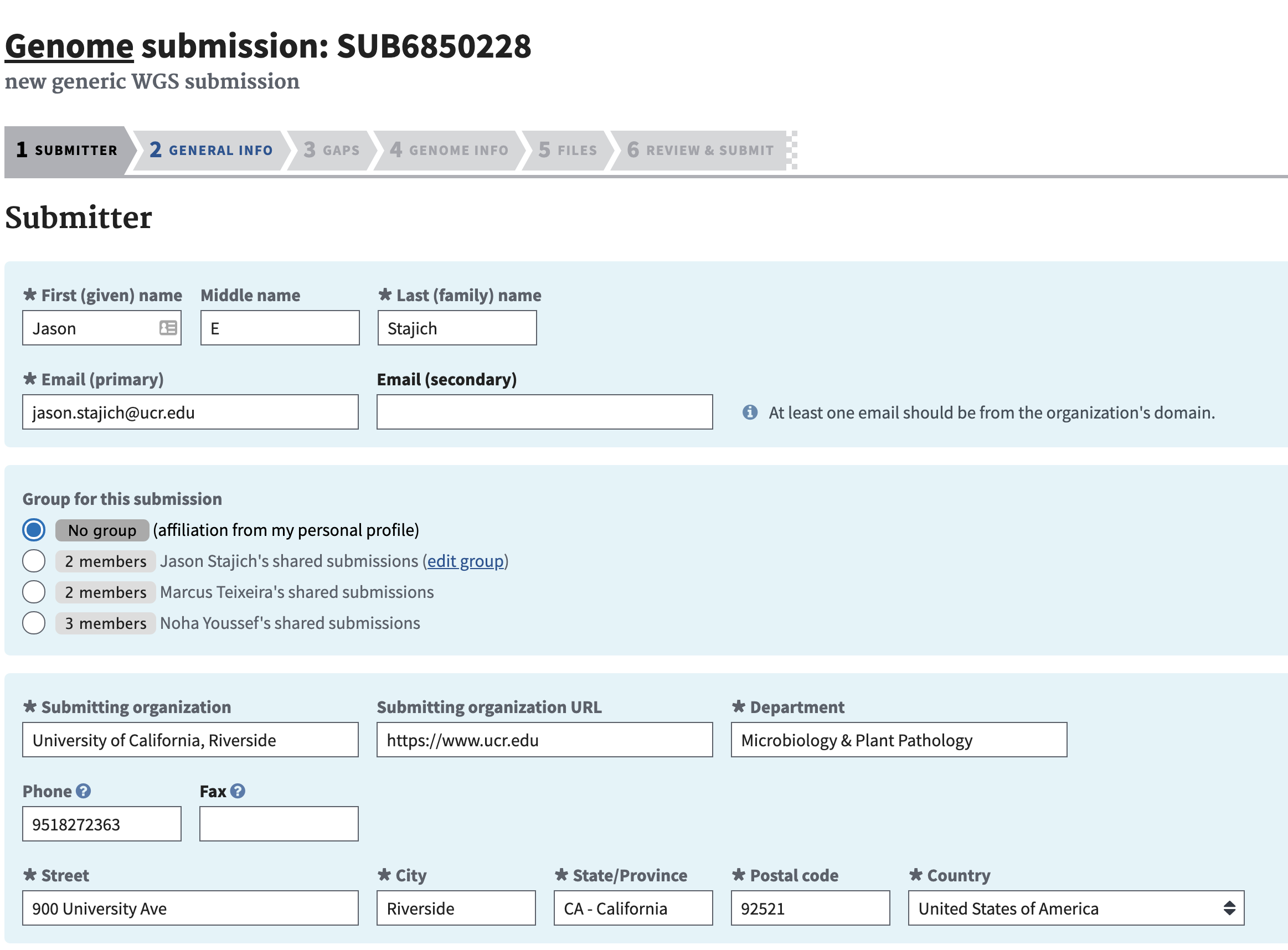NCBI submit Genome page 1